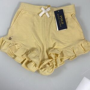 Polo Ralph Lauren Girl's Size 6 Ruffled Cotton Mesh Shorts Butter‎ Yellow NEW